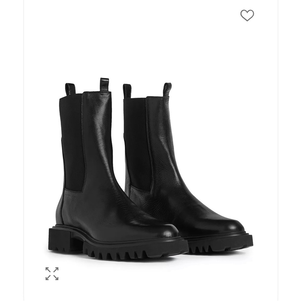 All Saints Hallie Black Leather Women's Boots
